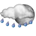 Trvalé zrážky, stále zhoršovanie Forecast icon